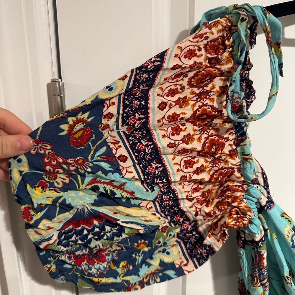 Free People Jumpsuit Aqua Bali Citrus Skies - Picture 4 of 10